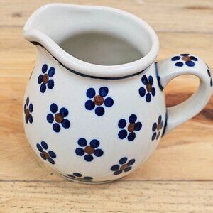 Polish Pottery Mini Daisy Floral Daisy Creamer